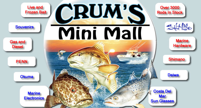 Crums Mini Mall, Panacea, Fishing supplies, giftshop, Live bait, marine supplies, marine hardware, souvenirs